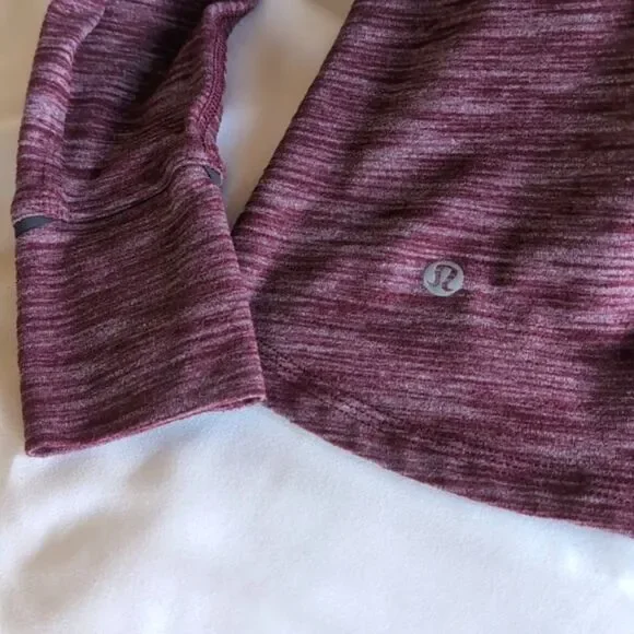 Lululemon Kanto Catch Me Heathered Bordeaux Half Zip Long Sleeve Top Size 4 - Picture 13 of 16